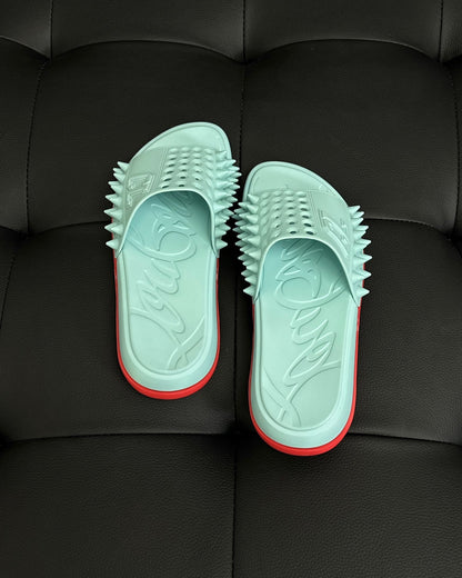 Christian Louboutin Take It Easy Slides "Light Blue"
