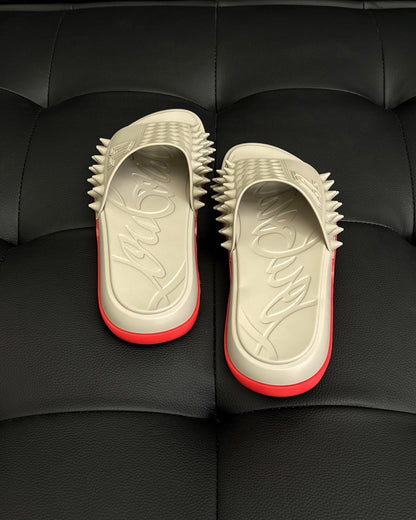 Christian Louboutin Take It Easy Slides "Beige"