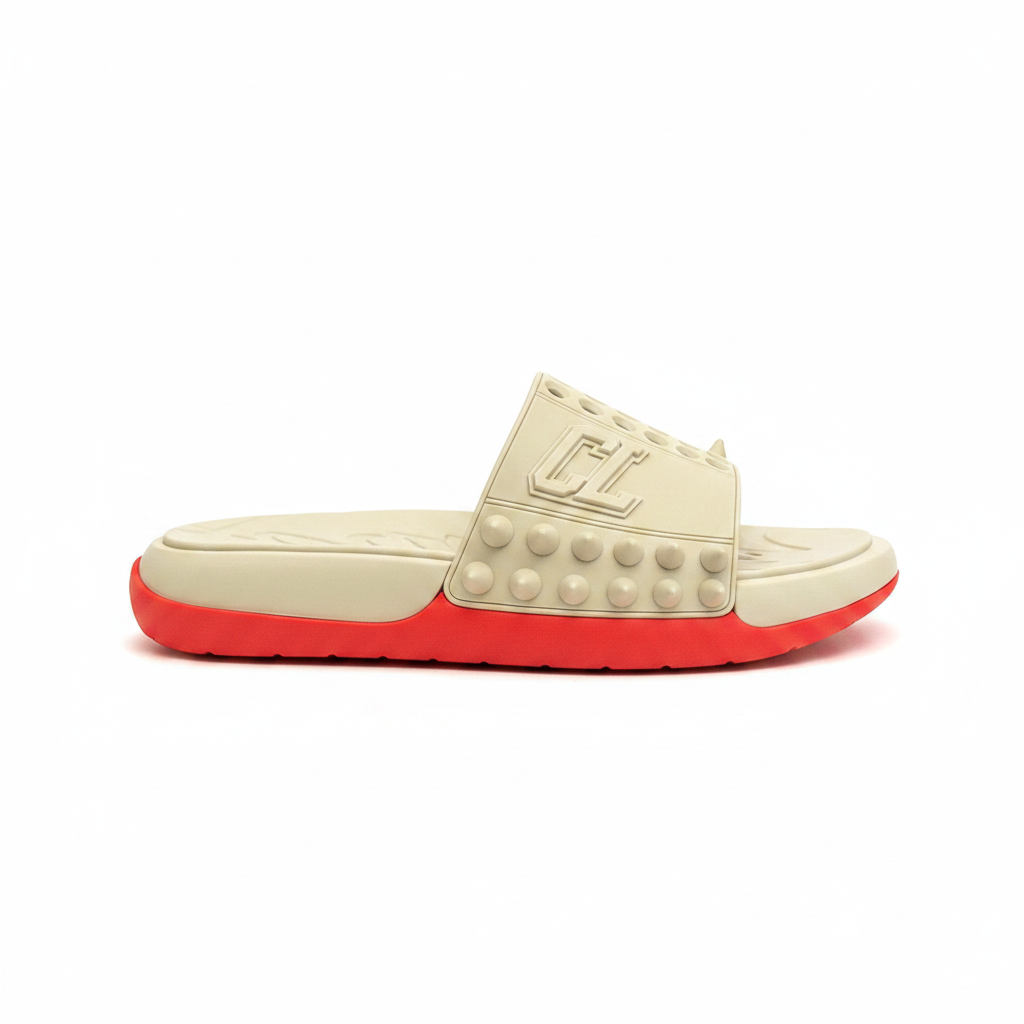 Christian Louboutin Take It Easy Slides "Beige"