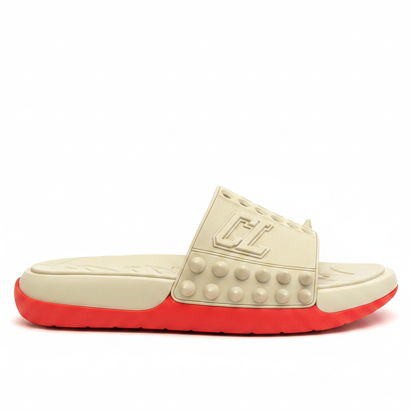 Christian Louboutin Take It Easy Slides "Beige"