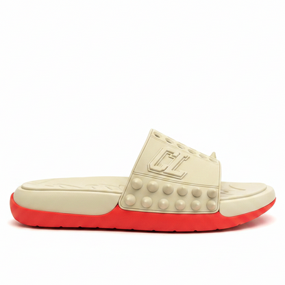 Christian Louboutin Take It Easy Slides "Beige"