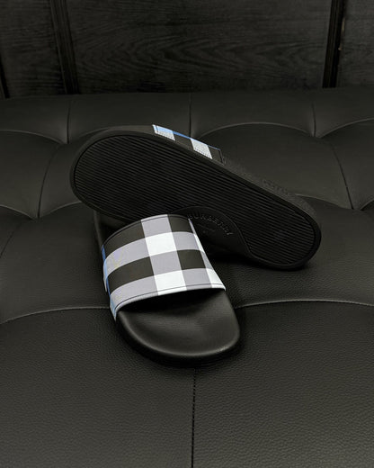 Burberry Furley Check Slides "Black Calico"