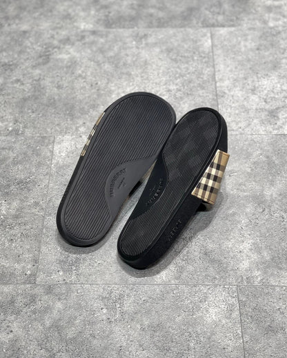 Burberry Furley Check Slides "Archive Beige"
