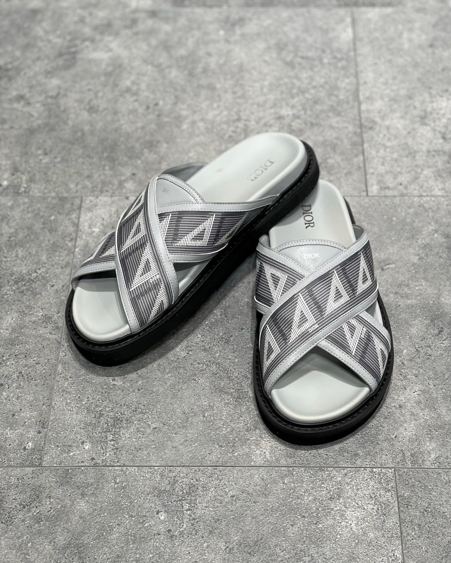 Dior Aqua Slides "CD Diamond Grey"