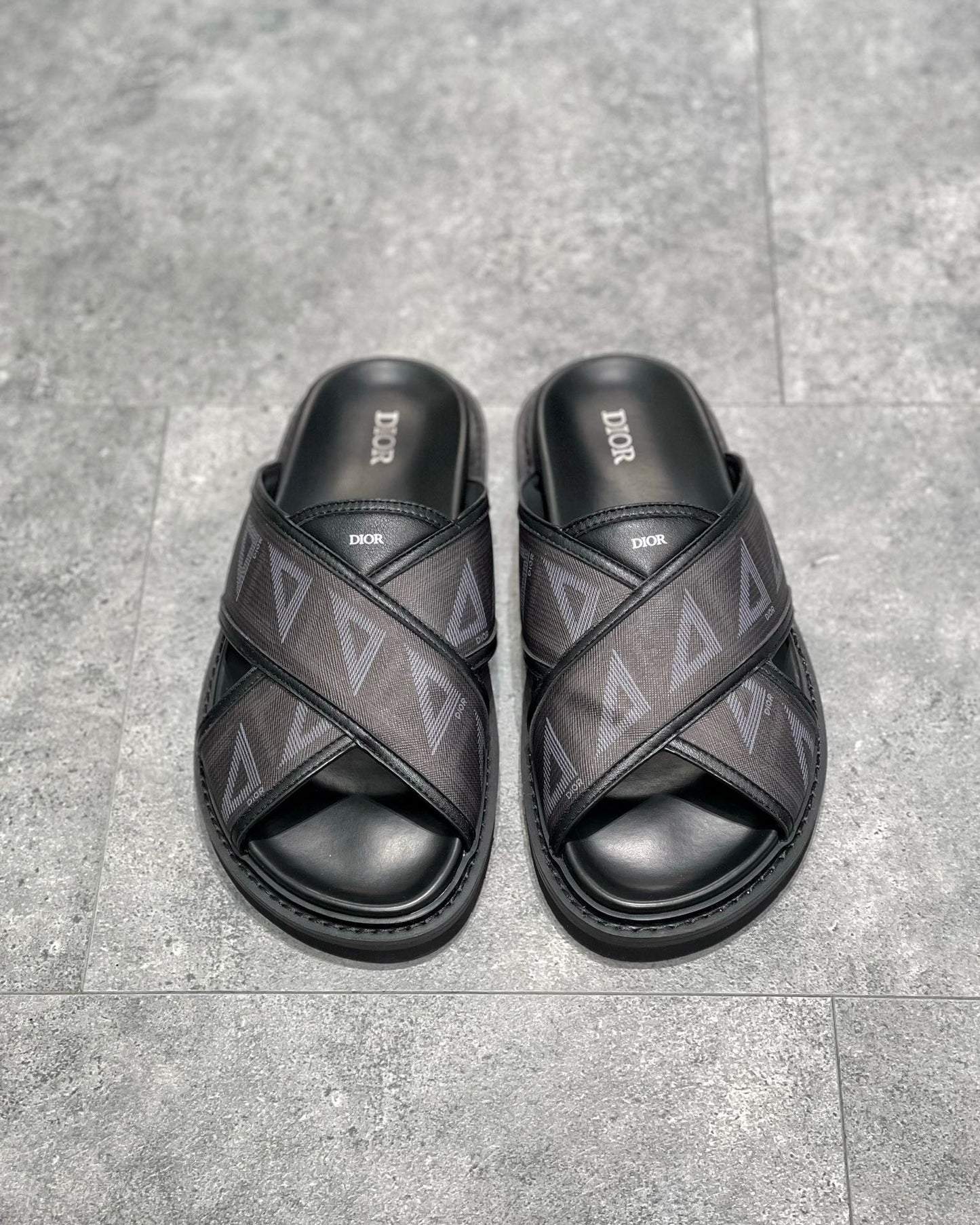 Dior Aqua Slides "CD Diamond Black"