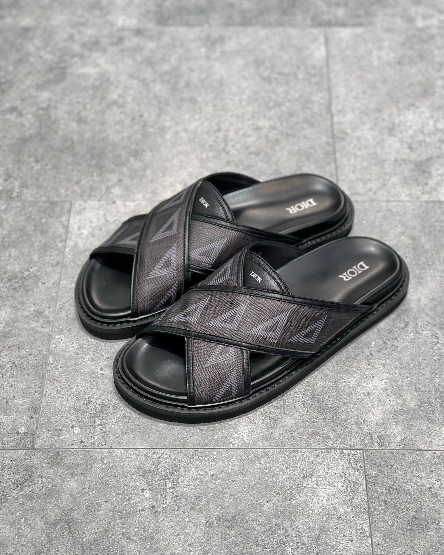 Dior Aqua Slides "CD Diamond Black"
