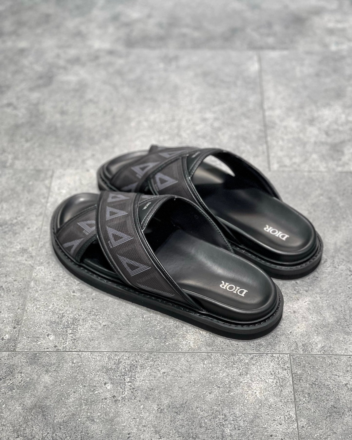 Dior Aqua Slides "CD Diamond Black"