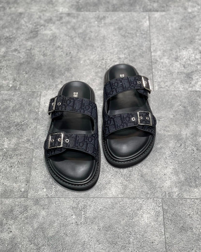 Dior Aqua Sandals "Black Dior Oblique Jacquard"