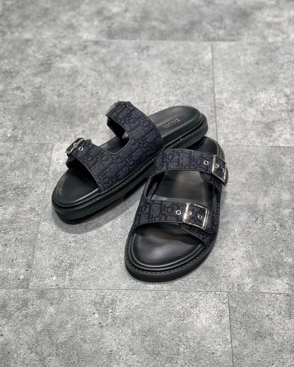 Dior Aqua Sandals "Black Dior Oblique Jacquard"