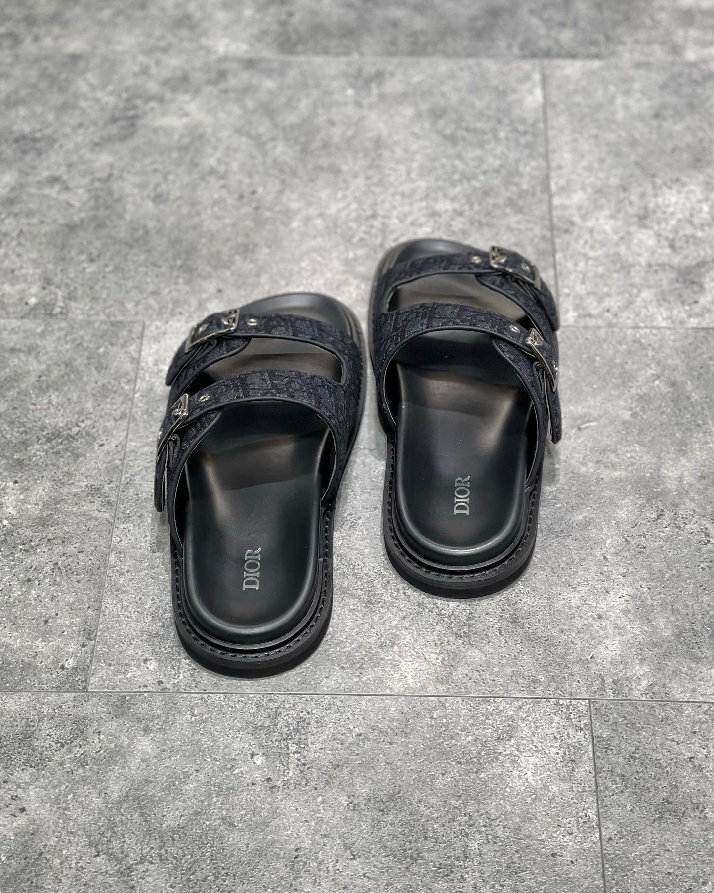 Dior Aqua Sandals "Black Dior Oblique Jacquard"