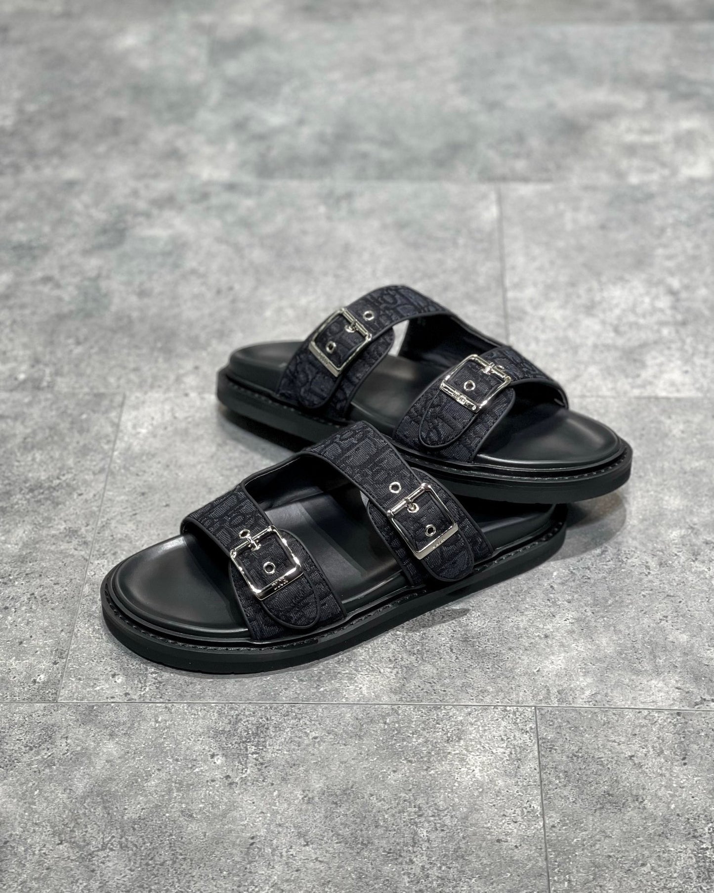 Dior Aqua Sandals "Black Dior Oblique Jacquard"
