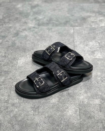 Dior Aqua Sandals "Black Dior Oblique Jacquard"