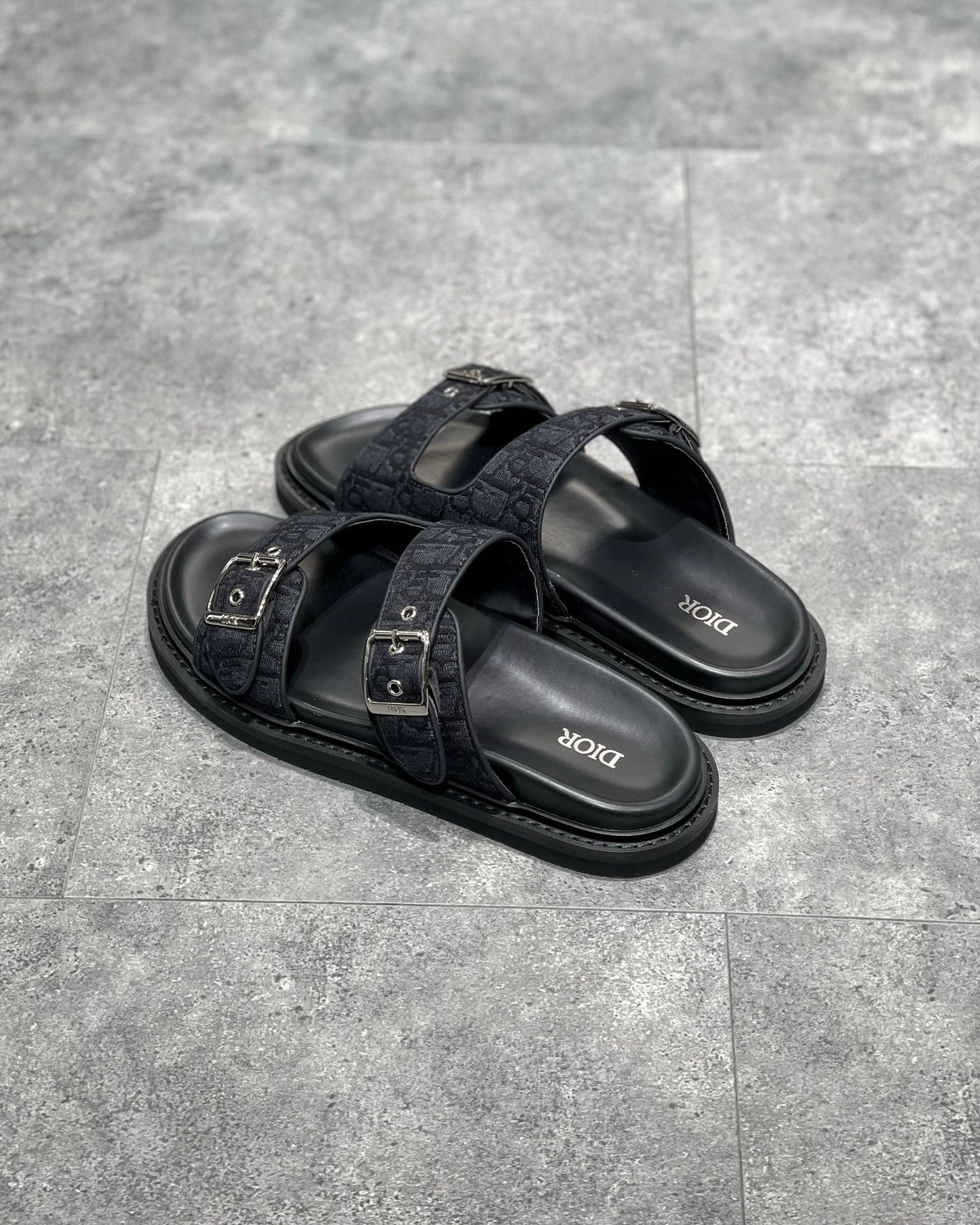 Dior Aqua Sandals "Black Dior Oblique Jacquard"