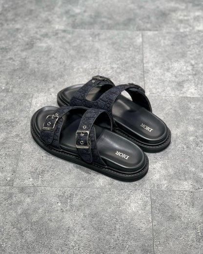 Dior Aqua Sandals "Black Dior Oblique Jacquard"