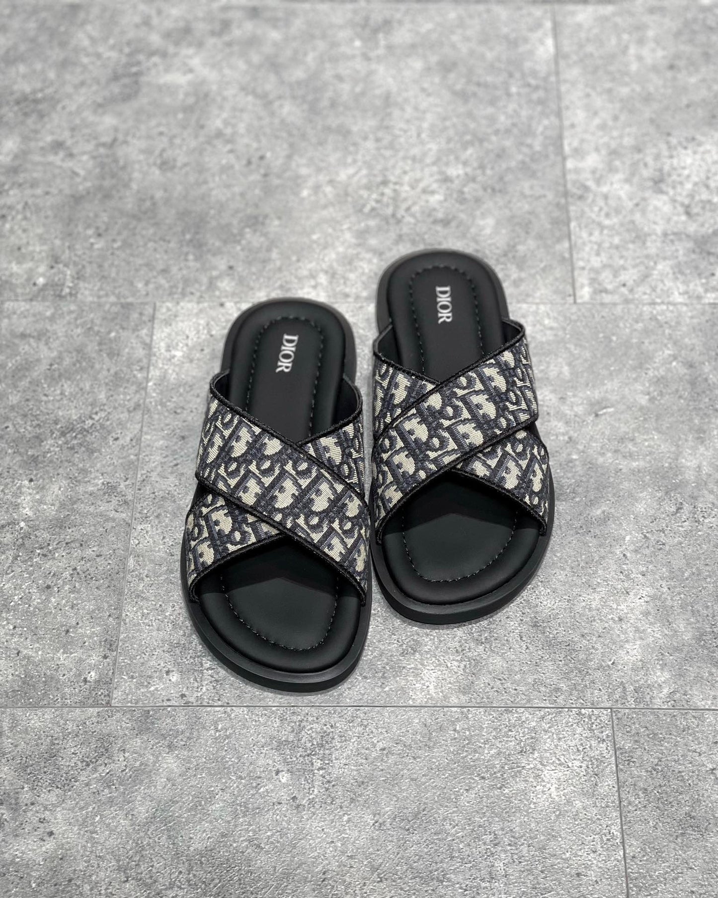 Dior Alias Sandal Beige and Black Dior Oblique Jacquard