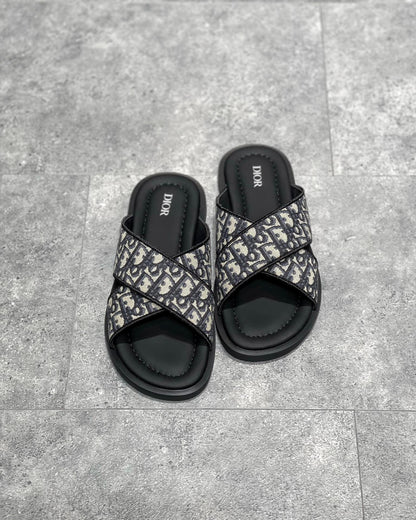 Dior Alias Sandal Beige and Black Dior Oblique Jacquard