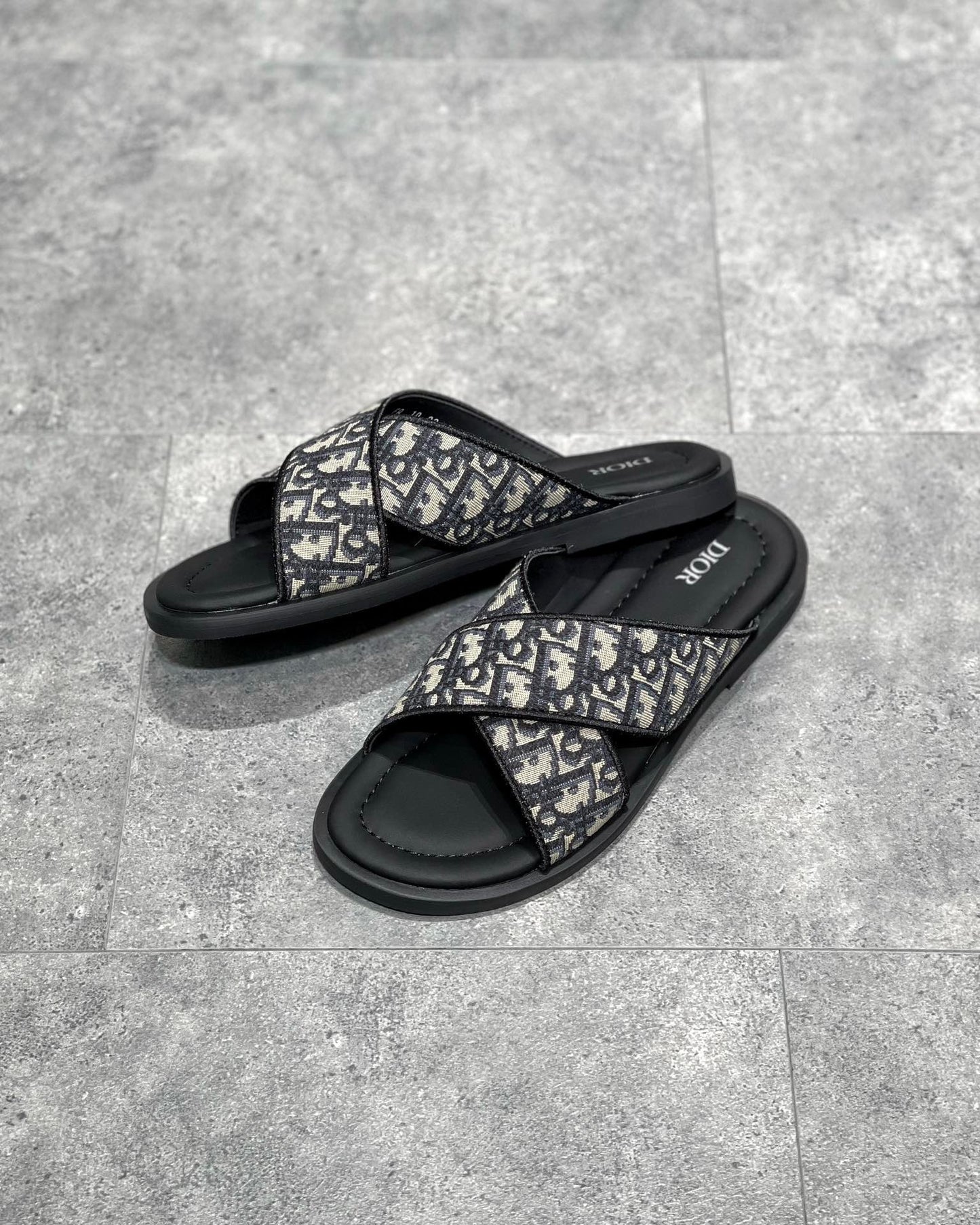 Dior Alias Sandal Beige and Black Dior Oblique Jacquard