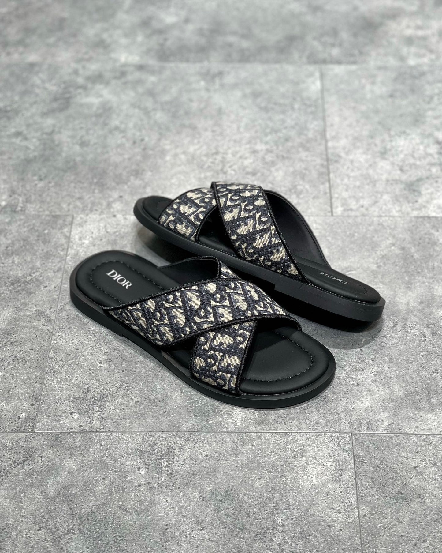 Dior Alias Sandal Beige and Black Dior Oblique Jacquard