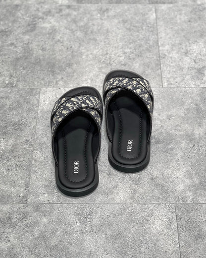 Dior Alias Sandal Beige and Black Dior Oblique Jacquard