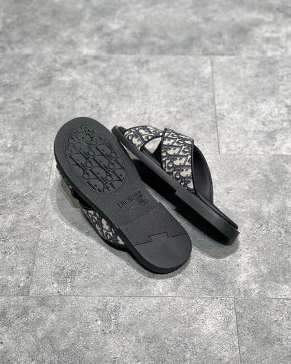 Dior Alias Sandal Beige and Black Dior Oblique Jacquard