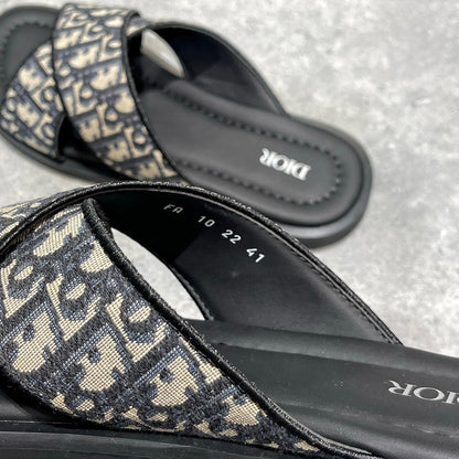 Dior Alias Sandal Beige and Black Dior Oblique Jacquard