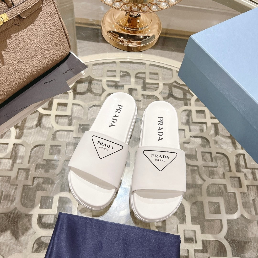 Prada Logo Slides "White"