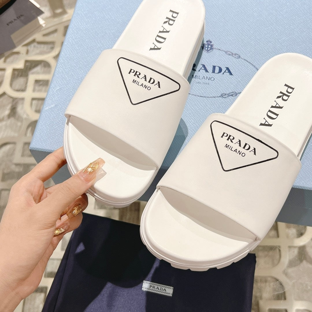 Prada Logo Slides "White"