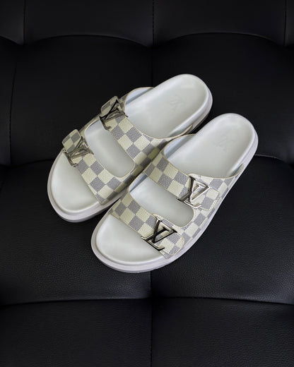 Louis Vuitton Damier Sandals "White"