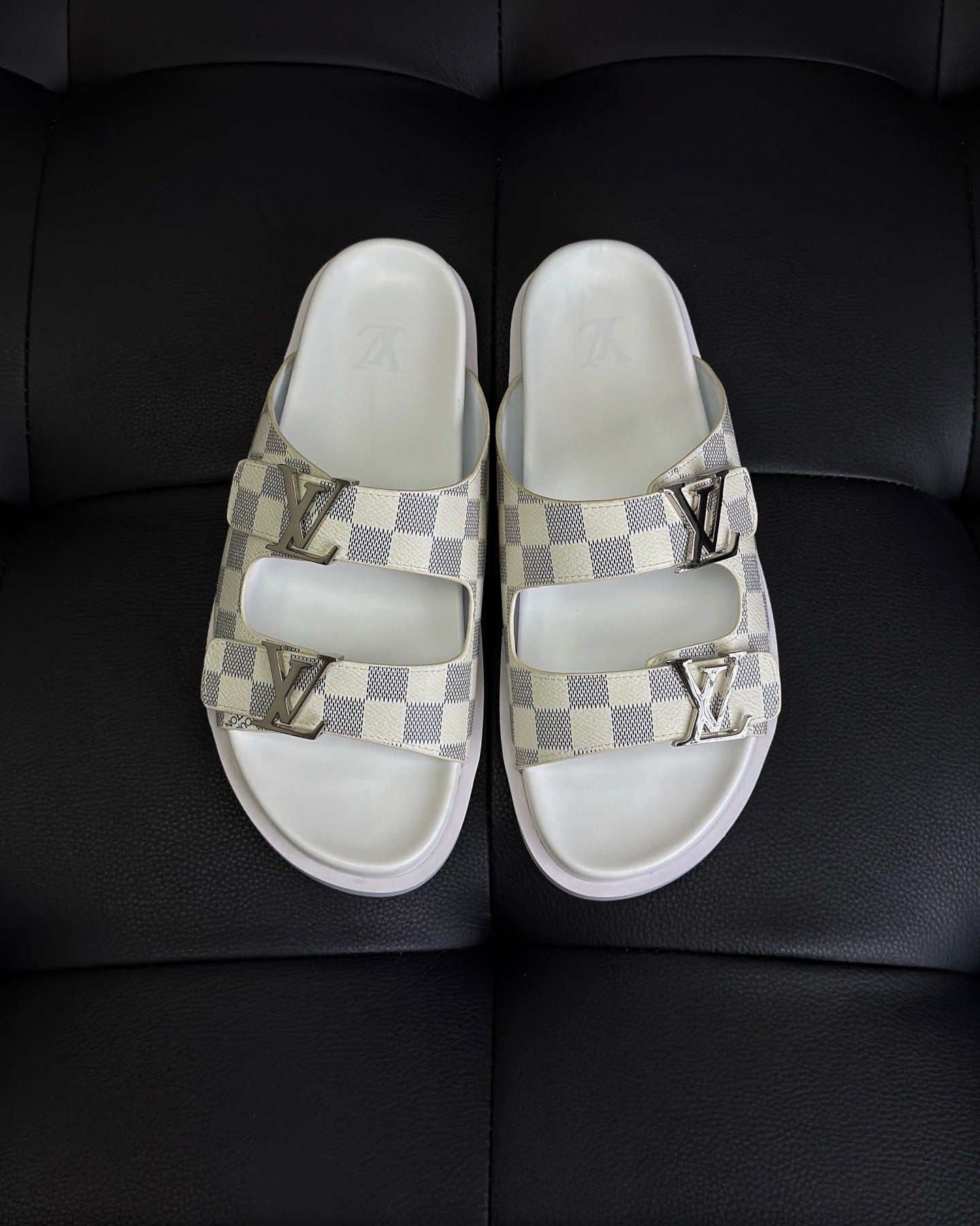 Louis Vuitton Damier Sandals "White"