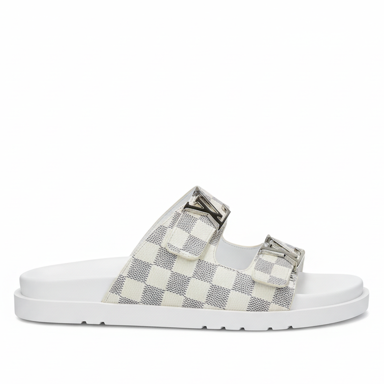 Louis Vuitton Damier Sandals "White"