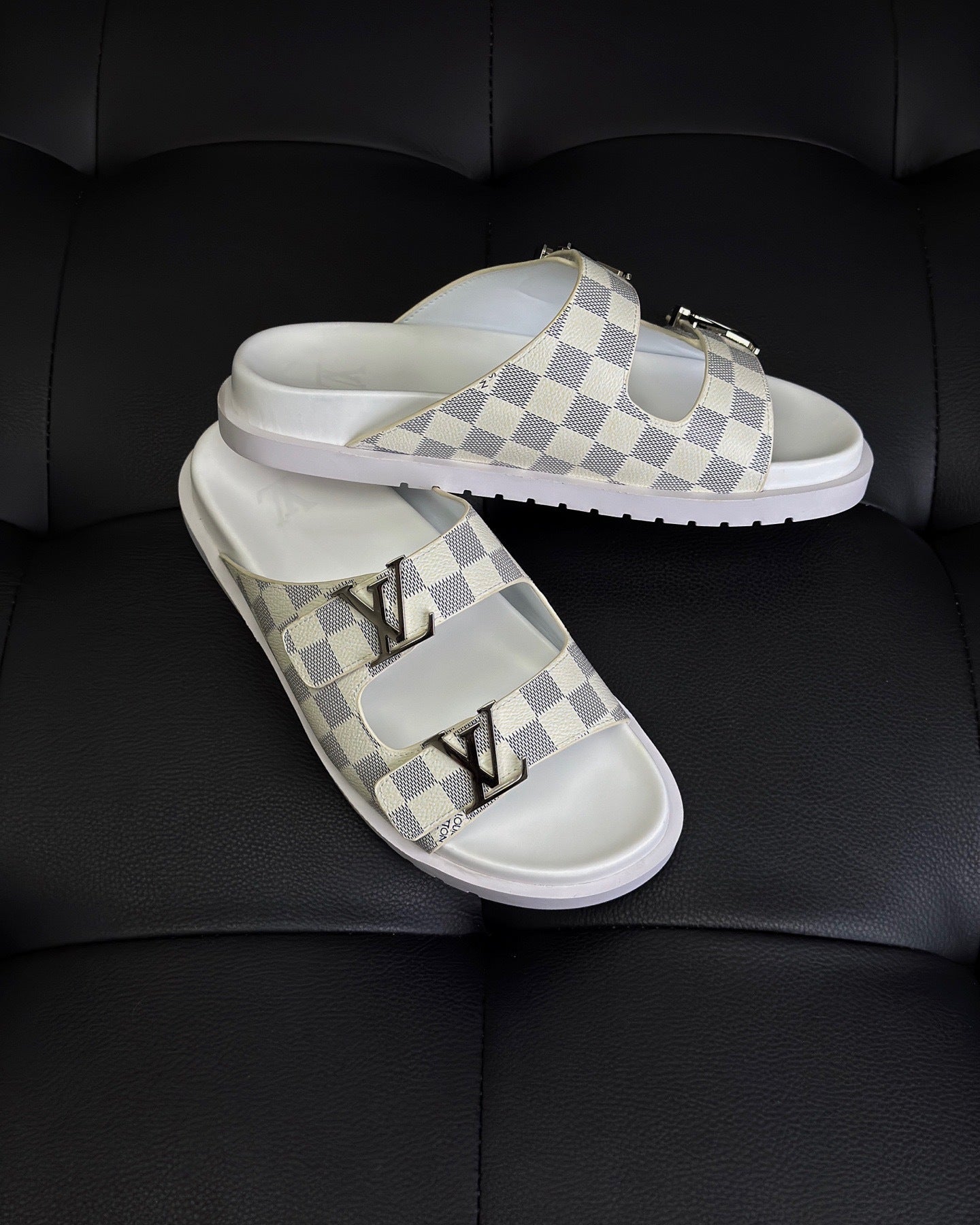 Louis Vuitton Damier Sandals "White"
