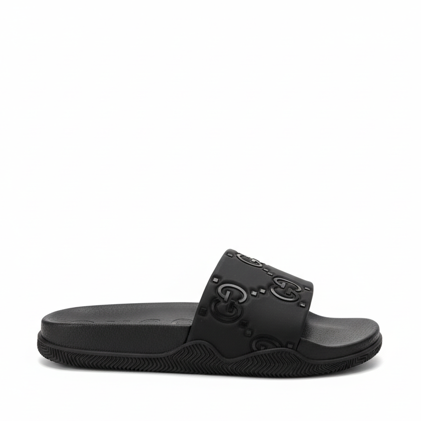 Gucci GG Rubber Slides "Black"