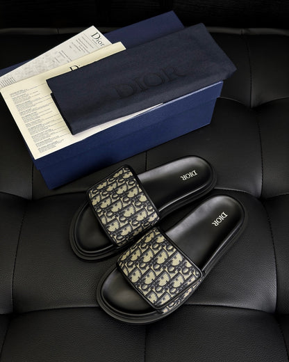 Dior Aqua Sandal "Beige and Black Dior Oblique Jacquard"