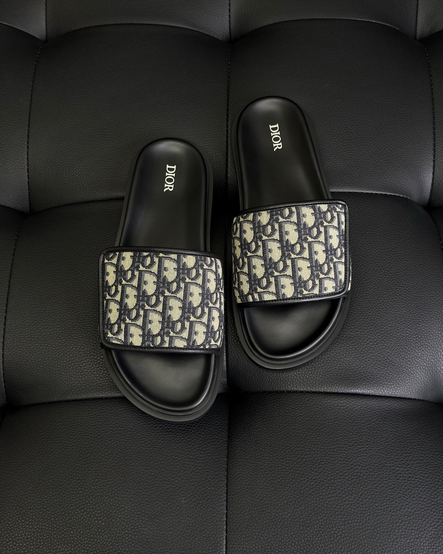 Dior Aqua Sandal "Beige and Black Dior Oblique Jacquard"