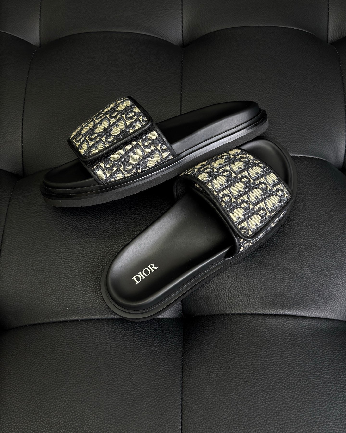 Dior Aqua Sandal "Beige and Black Dior Oblique Jacquard"