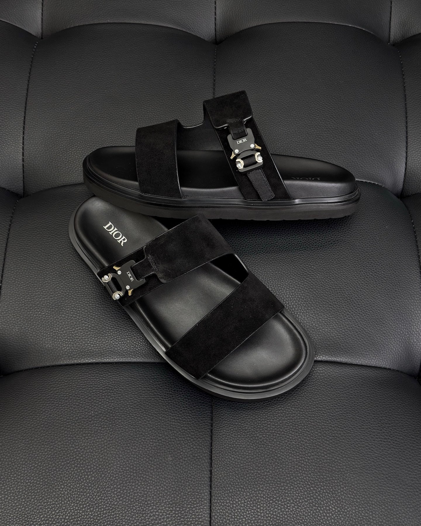 Dior Aqua Sandals "Black Suede"