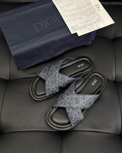 Dior Alias Sandal "Navy Blue Gravity Outline Leather"