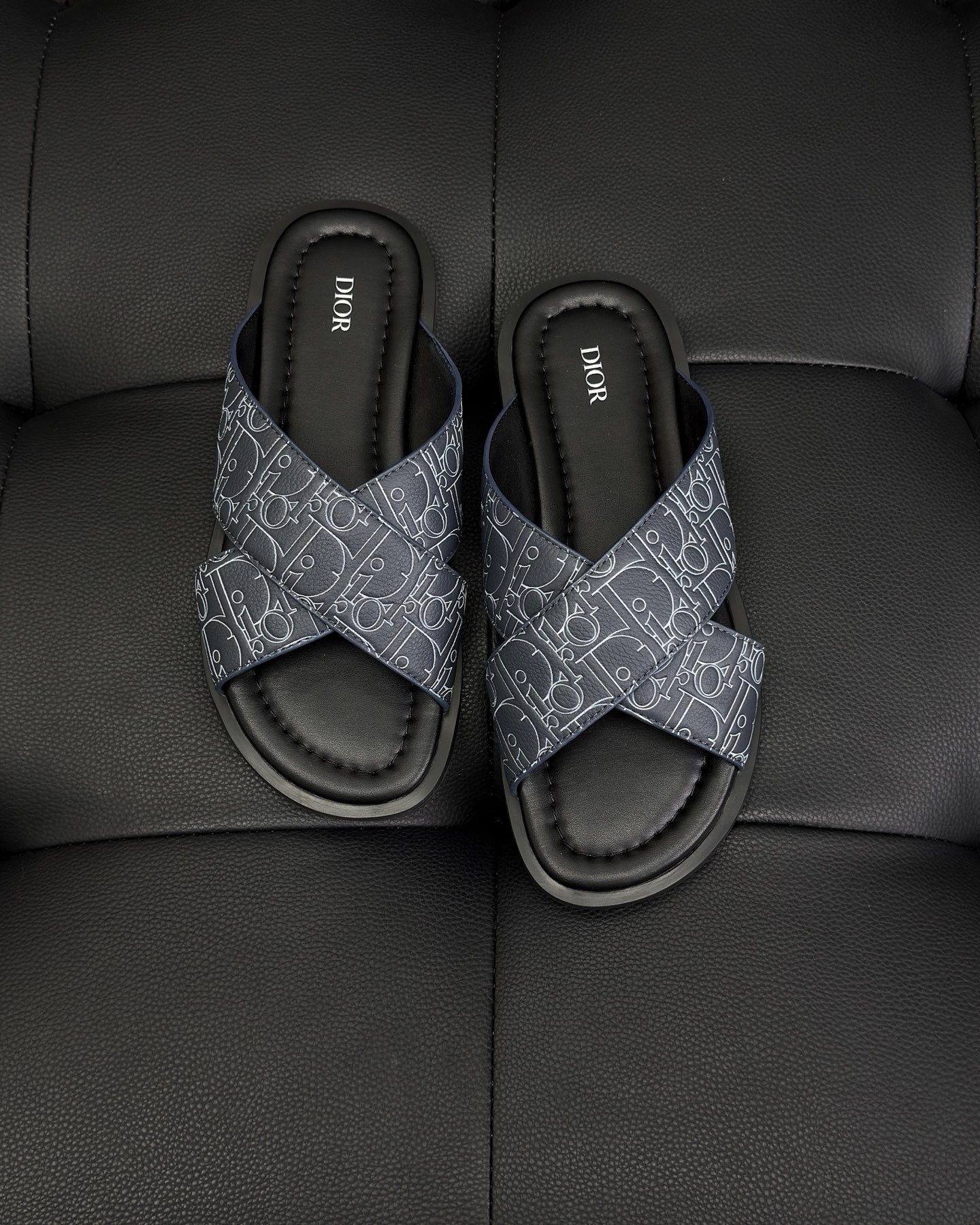 Dior Alias Sandal "Navy Blue Gravity Outline Leather"
