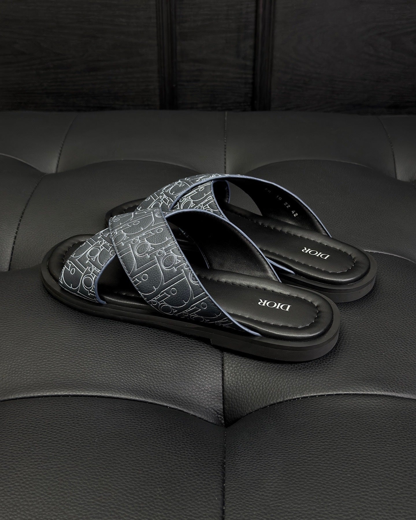 Dior Alias Sandal "Navy Blue Gravity Outline Leather"