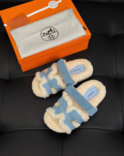 Hermes Chypre Sandals "Blue"