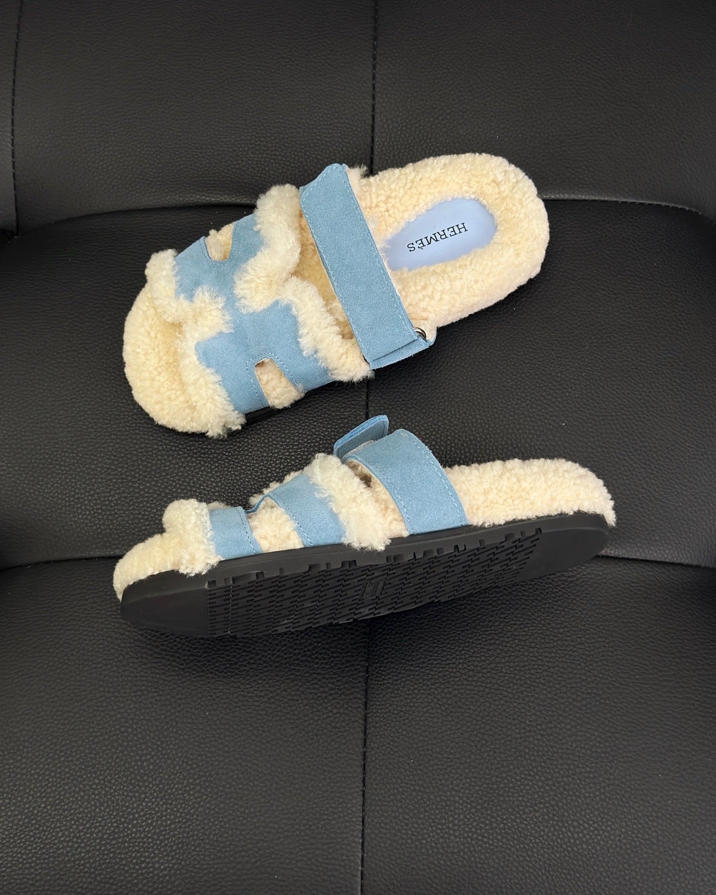 Hermes Chypre Sandals "Blue"