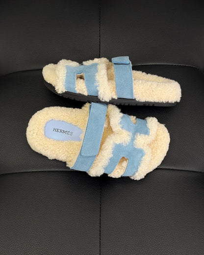 Hermes Chypre Sandals "Blue"