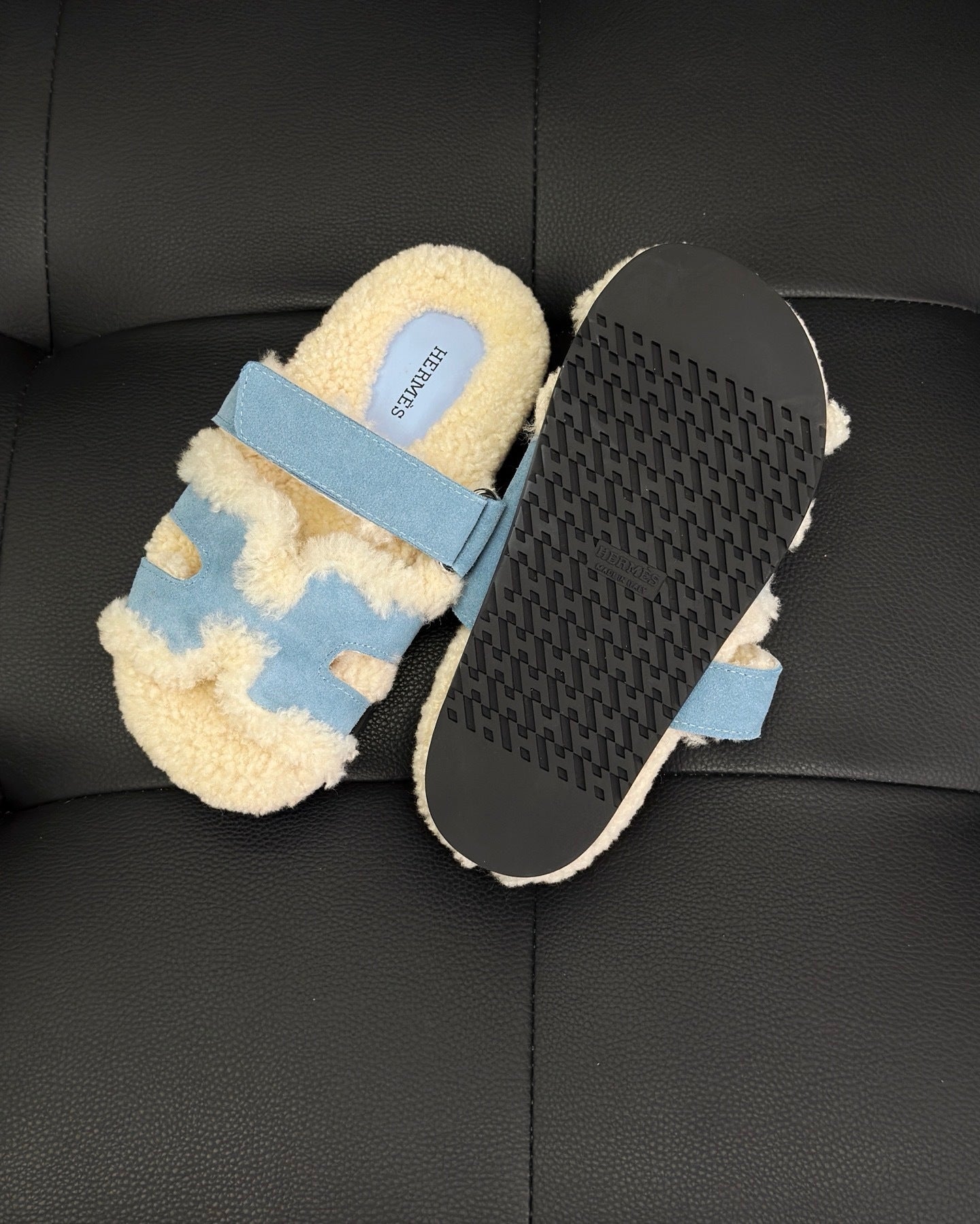 Hermes Chypre Sandals "Blue"