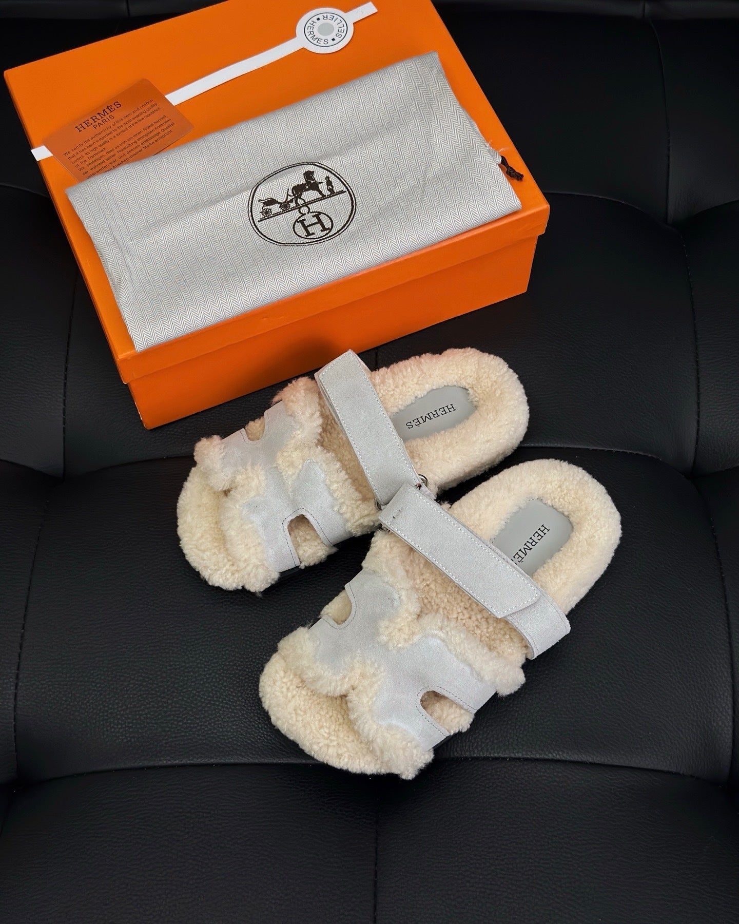 Hermes Chypre Sandals "Grey"