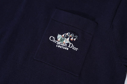 Dior Homme Logo Embroidred Polo T-Shirt “Navy Blue”