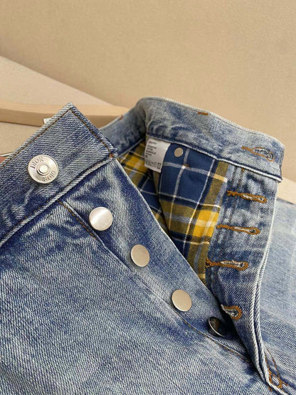 Dior Jeans with Checkered Interior