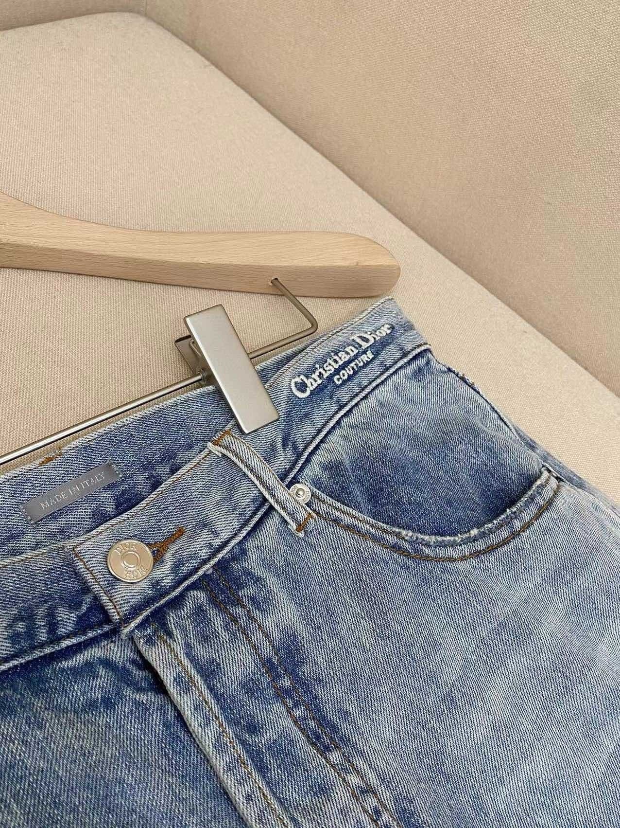 Dior Jeans with Checkered Interior