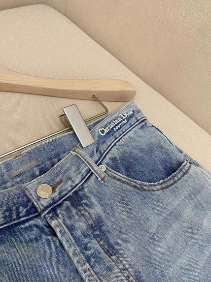 Dior Jeans with Checkered Interior