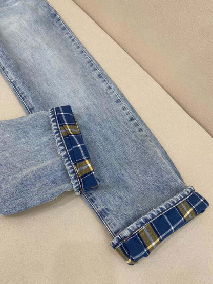 Dior Jeans with Checkered Interior