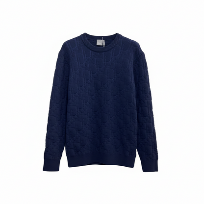Dior Oblique Sweater “Navy Blue Cotton-Blend Jersey”